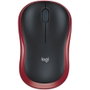 Logitech M185 Ratón Inalámbrico Ambidextro Rojo/Negro